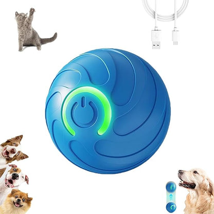 Smart Jumping Ball for Dogs,Duraspin Dog Bouncing Ball,Automatic Rolling,Interactive Bouncing Toys for Small Dogs,Blue