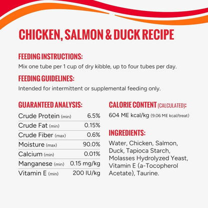 Good 'n' Tasty Triple Flavor Puree Mix-Ins Variety Pack Dog Food Topper Treats for All Dogs, 84 Count, Easy Single-Serve Portions, Added Protein with Chicken, Salmon, Duck, Beef and Rabbit