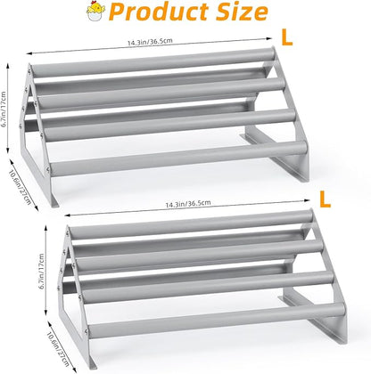 SHINOSKE 2 Pack Chick Perch,Chicken Toys for Coop,Wooden Chicken Roosting Bars with Metal Stand,Coop Accessories & Supplies for Chicks,Easy to Assemble,Grey(Small x 1,Large x 1)