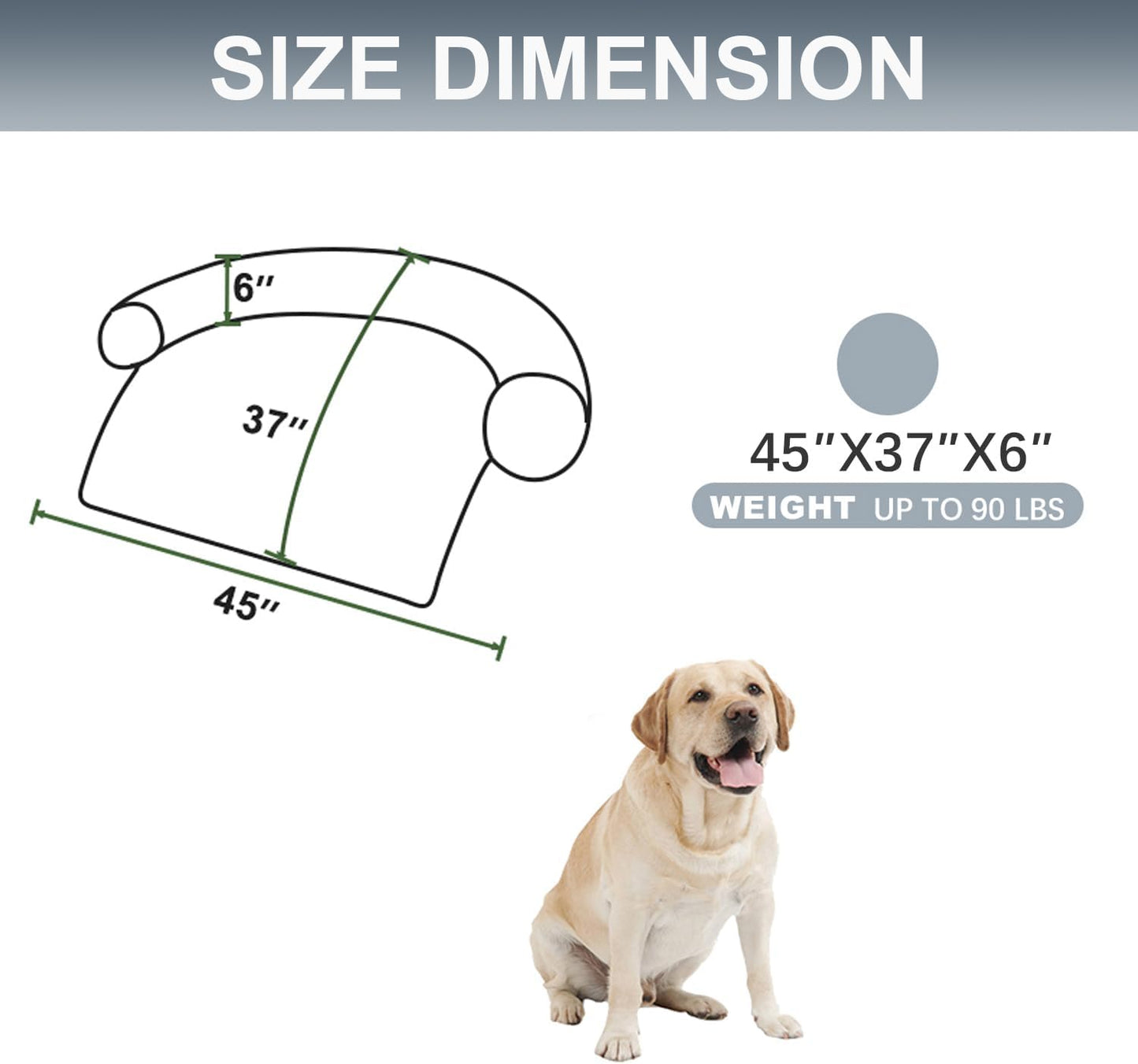 Tinaco Calming Dogs/Cats Bed Mats, Dog Pad Washable Removable Couch Cover, Plush Long Fur Mat for Pets, Waterproof Lining, Perfect for Small, Medium and Large Dogs and Cats (Gradient Gray, 45"x37")