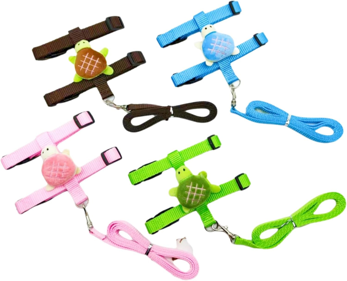 4 Pcs Adjustable Bunny Rabbit Harness and Leash Set, Small Pet Vest Harness Leash, with Decoration for Bunny Kitten Small Pets