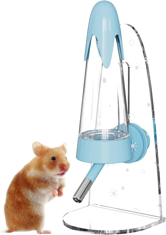 4.2 Oz Hamster Water Bottle with Stand No Drip for Syrian Dwarf Hamsters, Gerbils, Little Mouse, Small Pet Rodents (Blue, with Stand)