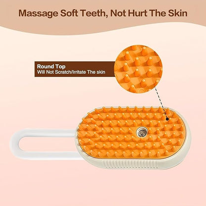 Multifunctional Steam Pet Brush, Suitable For Cats And Dogs, anti-static Cat Grooming Products (orange)