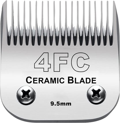 Audoc 4FC Blade Detachable Pet Clipper Replacement Blades, Ceramic and Stainless Steel, Compatible with Andis, Oster, and Wahl Clippers