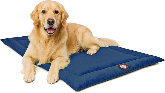 Majestic Pet Orthopedic Memory Foam Dog Crate Mat - Plush Pet Bed Pad for Crates & Kennels | USA Crafted | 42"x26" Villa Navy