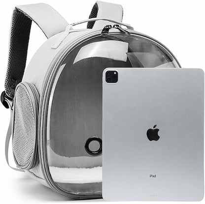 Portable Travel pet Backpack Carrier Small Animal Travel Bag for Hamster, Guinea Pig, Bird, Cat, Rabbit, Pink (Grey)