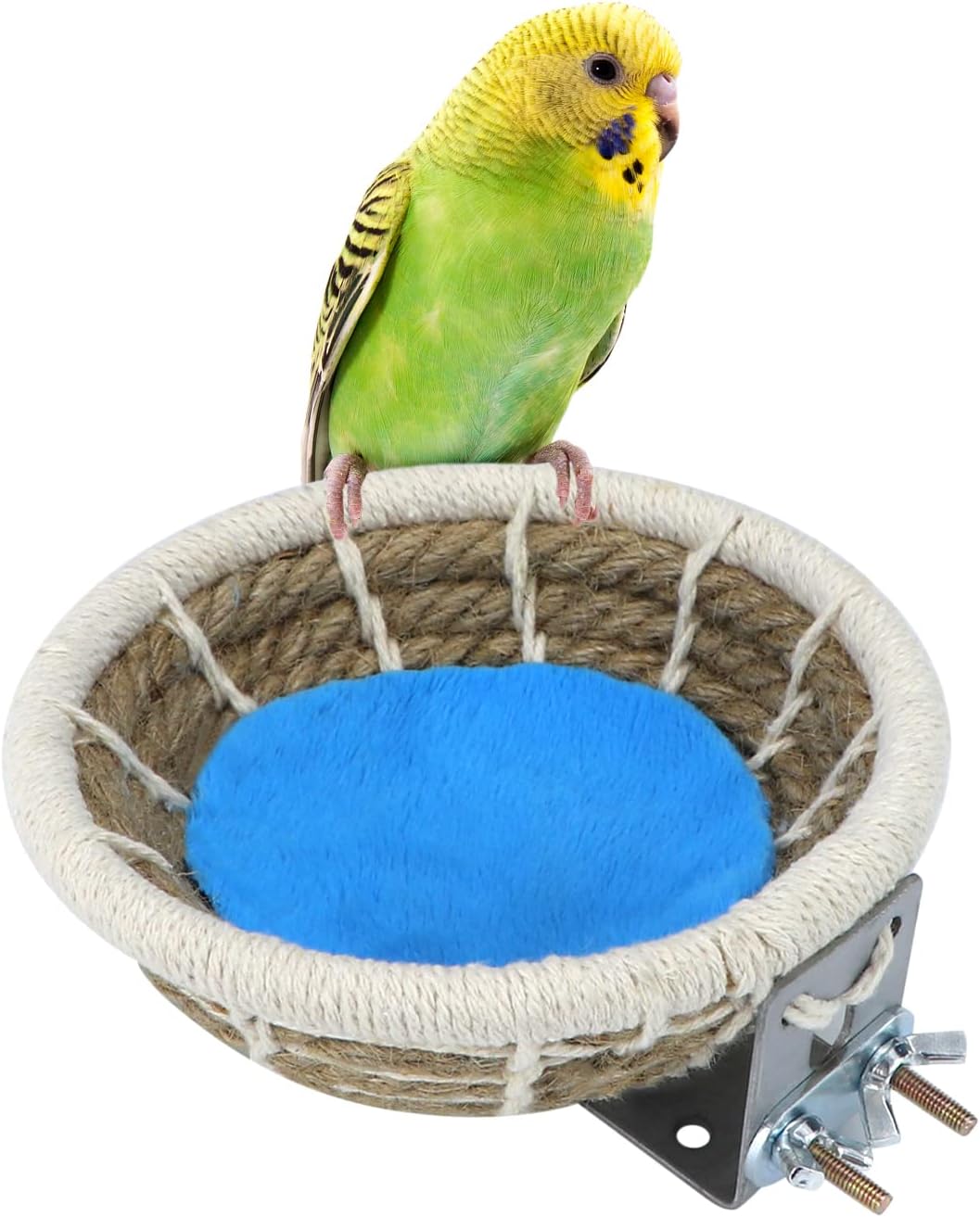 Wontee Bird Nest Breeding Nest Bed Bird Cage House for Parrots Budgies Parakeets Cockatiels Canary Finch Lovebirds (Hemp Rope)