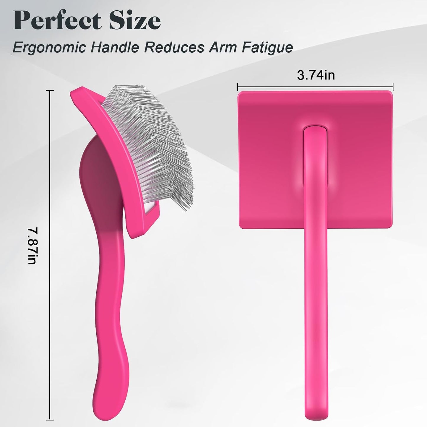 2PCS Slicker Brush for Dogs & Pet Comb,Professional Dog Grooming Brush (Goldendoodles,Poodles,Labradoodles) with Extra Long Pins to Effectively Remove Tangles, Knots and Mats (Pink Large)