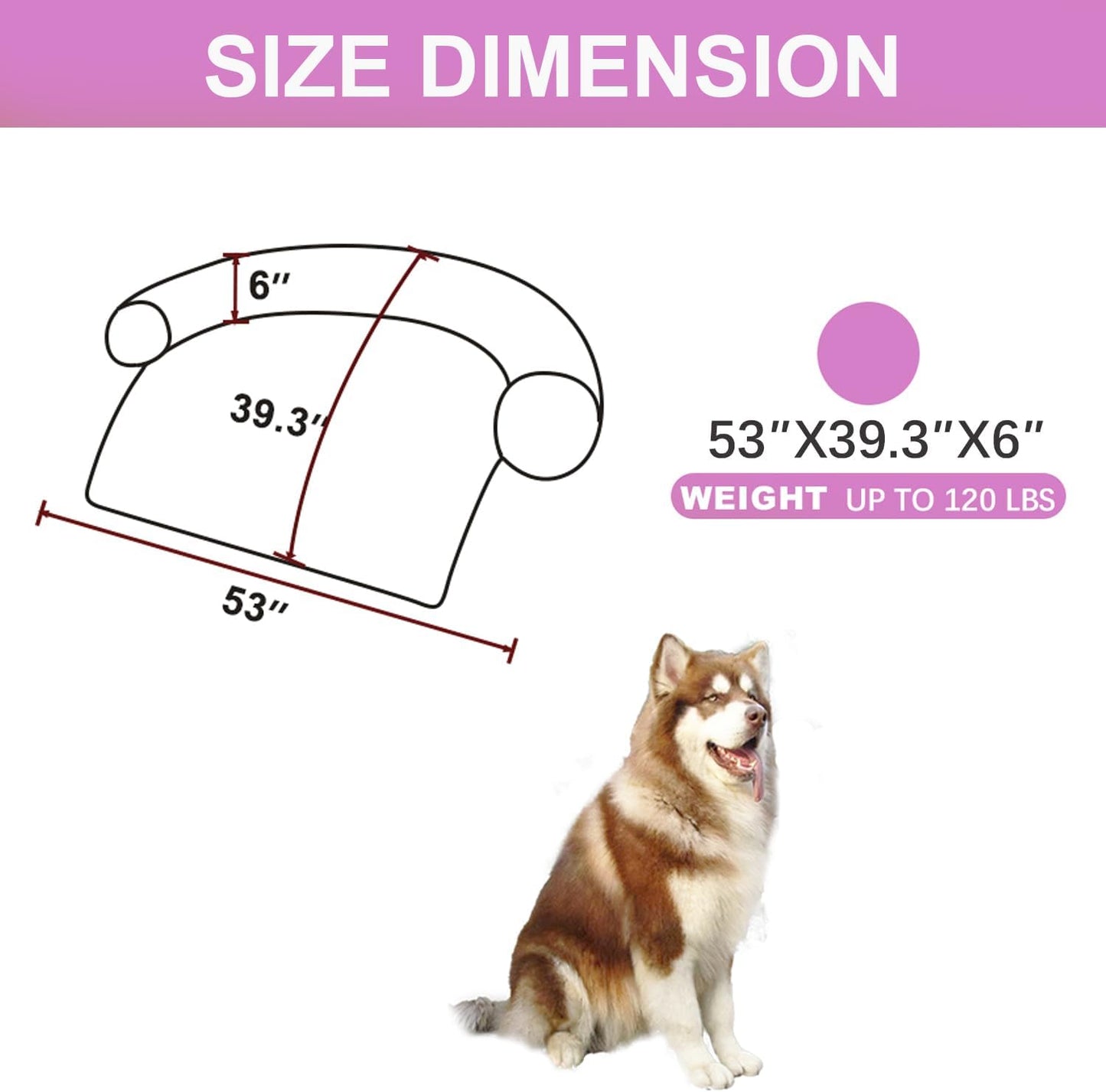 Tinaco Luxurious Calming Dogs/Cats Bed Mats, Dog Pad Washable Removable Couch Cover, Plush Long Fur Mat for Pets, Waterproof Lining, Perfect for Small, Medium and Large Dogs and Cats (Pink, 53"x39")