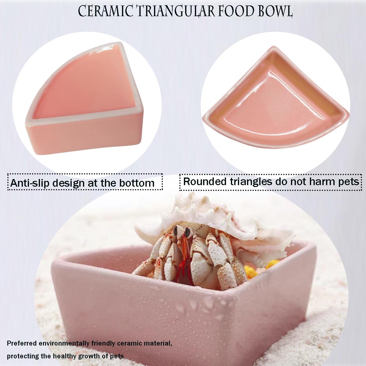 2 Pcs Ceramic Feeding Bowls for Small Pets, Anti-Tip, Anti-Slip and Easy to Clean Hamster Food Bowl,Ideal for Hamster,Gerbil, Sugar Glider, Mice, Chinchilla, Hedgehog (Pink+Green)