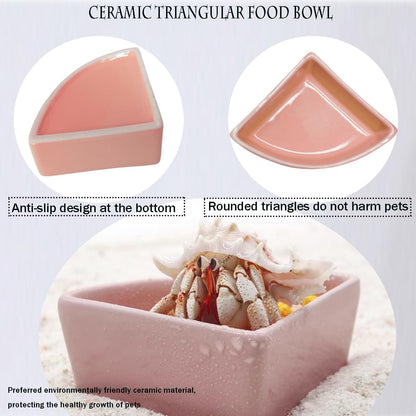 2 Pcs Ceramic Feeding Bowls for Small Pets, Anti-Tip, Anti-Slip and Easy to Clean Hamster Food Bowl,Ideal for Hamster,Gerbil, Sugar Glider, Mice, Chinchilla, Hedgehog (Pink+Green)