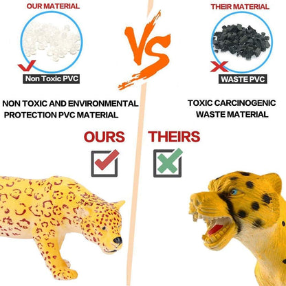 BOLZRA Safari Animals Figures Toys, Realistic Jumbo Wild Zoo Animal Figurines Plastic African Jungle Animals Playset for Kids Toddlers, 14 Piece Gift Set