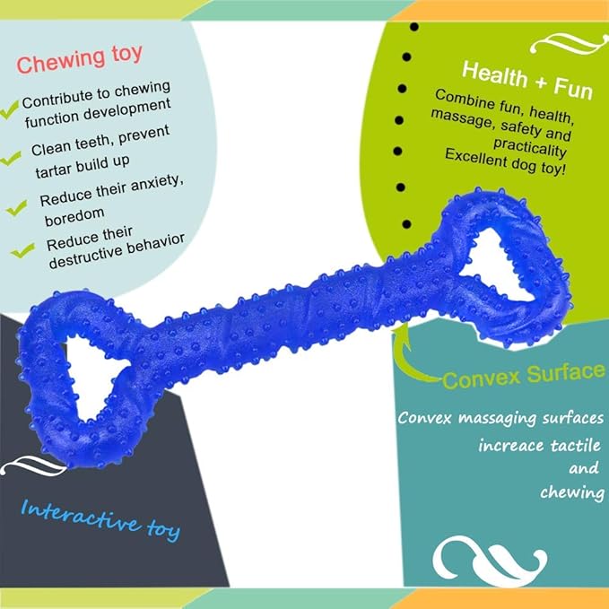 Durable Dog Chew Toys 13 Inch Bone Shape Extra Large Dog Toys with Convex Design Strong Tug Toy for Aggressive Chewers Medium and Large Dogs Tooth Cleaning