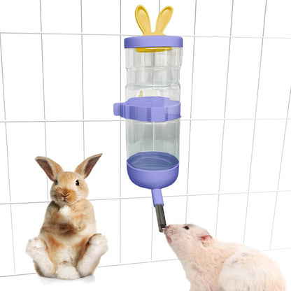 Hamster Water Dispenser,Small Animal Water Bottle Automatic Bottle Dispenser Large Capacity for Rabbits, Guinea Pigs, Hamsters, Ferrets, Chinchillas, Hedgehogs & Rodents (Purple, 550ML/18.6OZ)