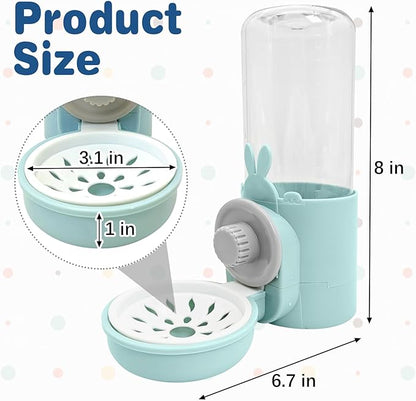 kathson Rabbit Water Dispenser for Cage 17 Oz Hanging Guinea Pig Water Bottle No Drip Gravity Automatic Bunny Water Bottle No Leak Small Animal Water Bottle for Chinchilla Ferret Hamster(Light Blue)