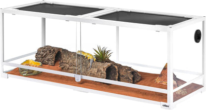 OIIBO 67 Gallon Reptile Tank,48" x 18" x 18" Glass Reptile Tank with Sliding Doors Front Opening Reptiles Terrarium with Screen Ventilation for Snakes,Lguanas, Chameleons