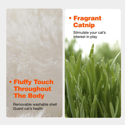 Interactive Cat Toy Rechargeable Automatic Chirping Penguin Bird Cat Toy Infused with Catnip in The Wings, Auto Beating Wings Kitten Toy for Indoor Cats to Play Alone, Never Boredom