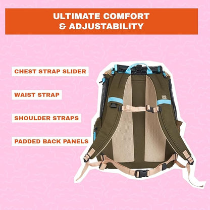 Travel Cat Backpack Carrier - The Navigator Convertible Pet Carrier Backpack - Cat Carrier Backpack with Fully Ventilated Mesh (Earth)