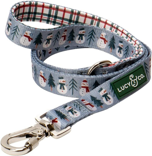 Lucy & Co. 5 Foot Designer Dog Leash for Small, Medium or Big Dogs or Puppies Puppy – Pet Accessories & Supplies- Small-Gray & White Snowman