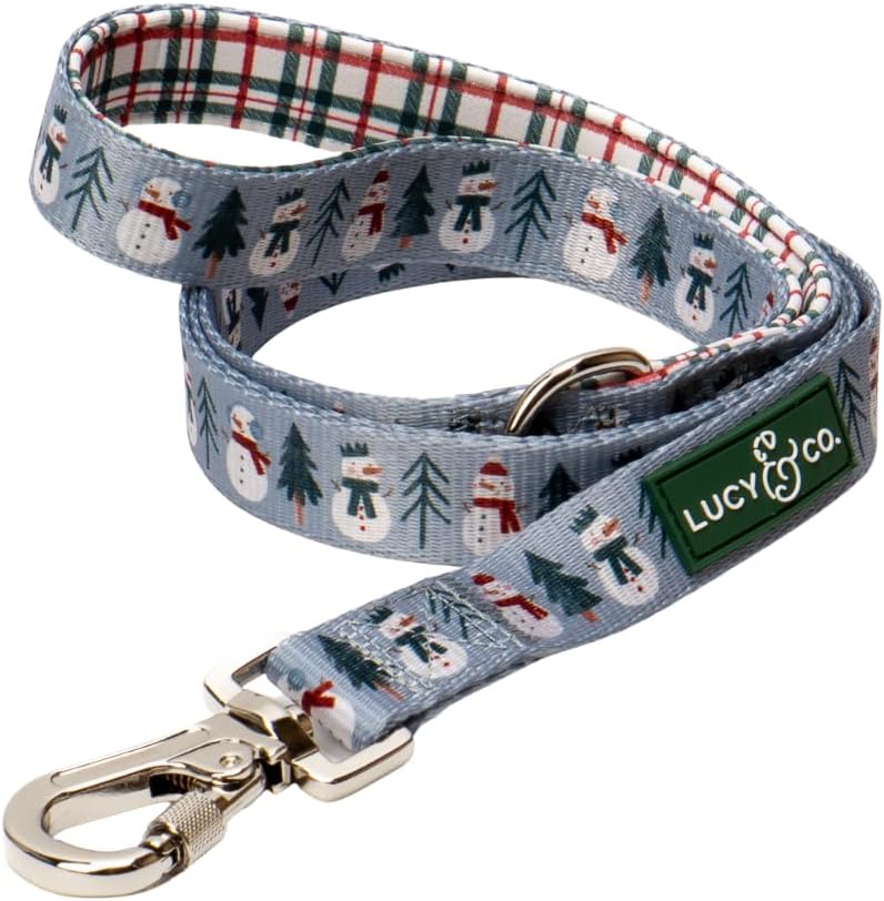 Lucy & Co. 5 Foot Designer Dog Leash for Small, Medium or Big Dogs or Puppies Puppy – Pet Accessories & Supplies- Large-Gray & White Snowman