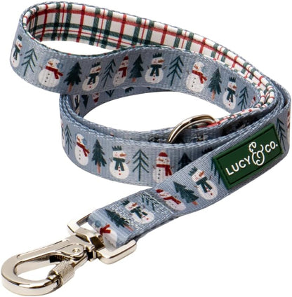 Lucy & Co. 5 Foot Designer Dog Leash for Small, Medium or Big Dogs or Puppies Puppy – Pet Accessories & Supplies- Large-Gray & White Snowman
