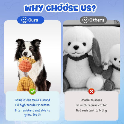 Indestructible Dog Toys,2025 New Dogs Plush Toy for Aggressive Chewers,Squeaky Durable Chew Toy for Indoor Pups Teething,Stuffed Toys for Small Medium Large Animals (Donkey)