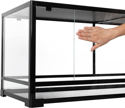 REPTI ZOO 67 Gallon Reptile Large Terrarium Newly Upgraded All Glass 48" x 18" x 18" Double Hinge Door with Top Ventilation Reptile Terrarium(Knock-Down)