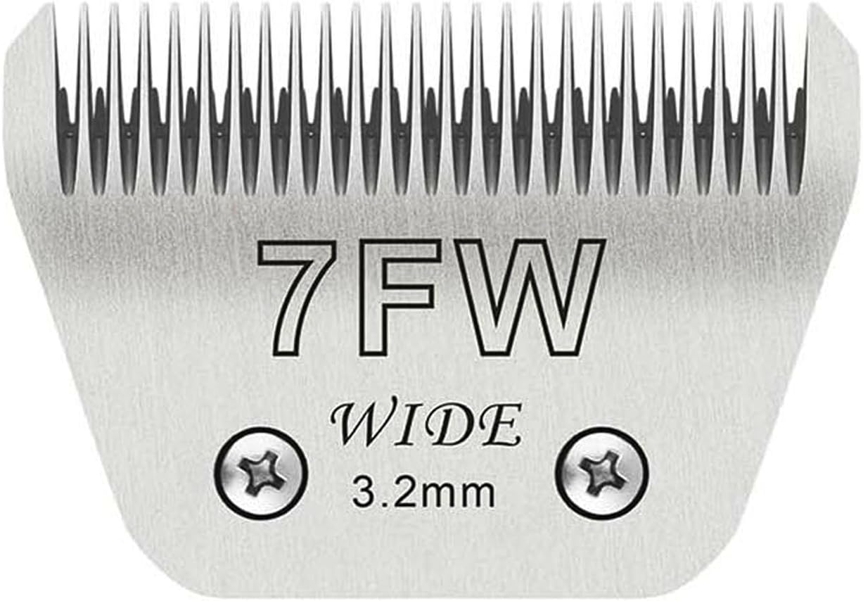 Wide Blades for Dog Grooming Blades Compatible with Andis Dog Clippers,7FW Dog Clipper Blades Compatible with Oster A5,Wahl km10 Dog Clippers for Horse Dog Cat Animals,Stainless-Steel Blade Sharp