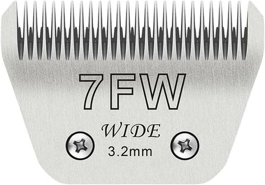 Wide Blades for Dog Grooming Blades Compatible with Andis Dog Clippers,7FW Dog Clipper Blades Compatible with Oster A5,Wahl km10 Dog Clippers for Horse Dog Cat Animals,Stainless-Steel Blade Sharp