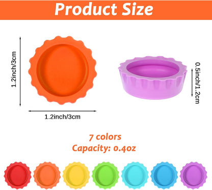 7 Pack Reusable Small Reptile Feeding Dish Crested Gecko Food and Water Feeding Cups Crested Gecko Food Dish Colorful Water Bowl Reptile Foods Dish for Tortoise, Small Pet and Crab