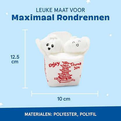 Barkbox Dog Toy 2 in 1 Interactive, Plush Exterior Material & Squeaker, Tearable Dog Toy with Squeaky Ball Inside, Ideal for Toy Destroyers - Andi's Dumpling, Small