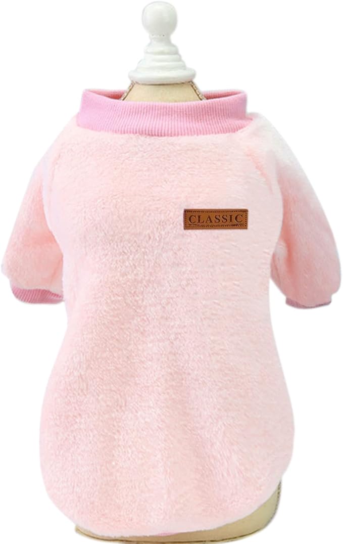 Jecikelon Pet Dog Clothes Dog Sweater Soft Thickening Warm Pup Dogs Shirt Winter Puppy Sweater for Dogs (Z01-Pink, Medium)