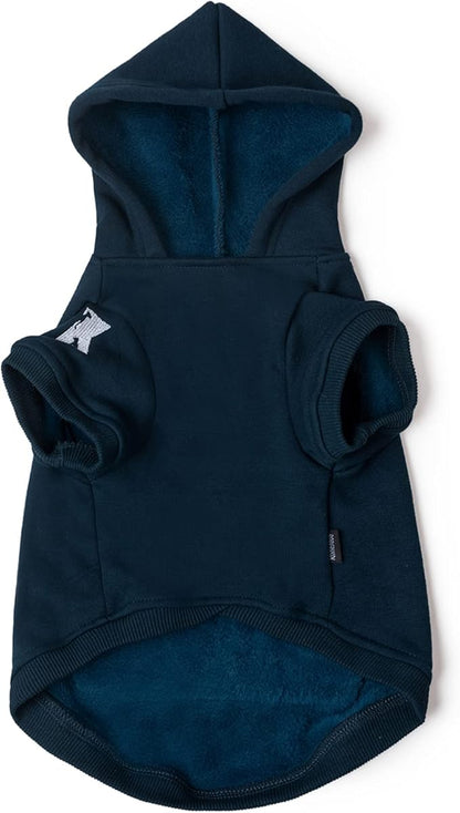 Koneseve Dog Hoodie Fleece Puppy Clothes Warm Sweater with Hat for Small Medium Dogs Cat Hooded Shirt Kitten Pet Basic Sweatshirt with Pocket Doggie Soft Winter Coat Apparel (Blue; 2XL)