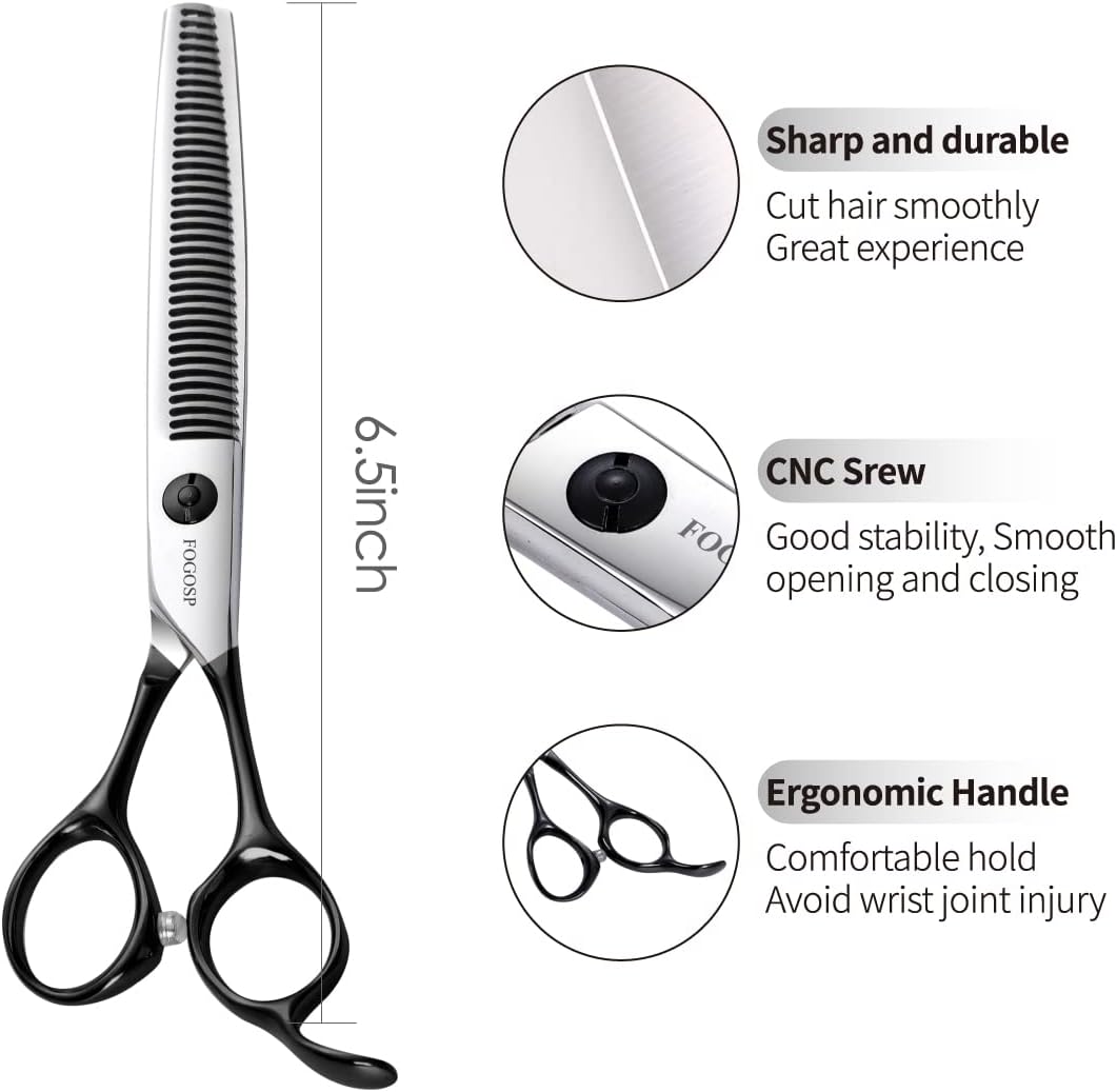 Dog Thinning Shears for Grooming 36 Teeth 6.5" Dog Blending Shears for Grooming Small Medium Dogs Professional Pet Thinners Blenders Scissors for Right Groomer(Blender, Black)