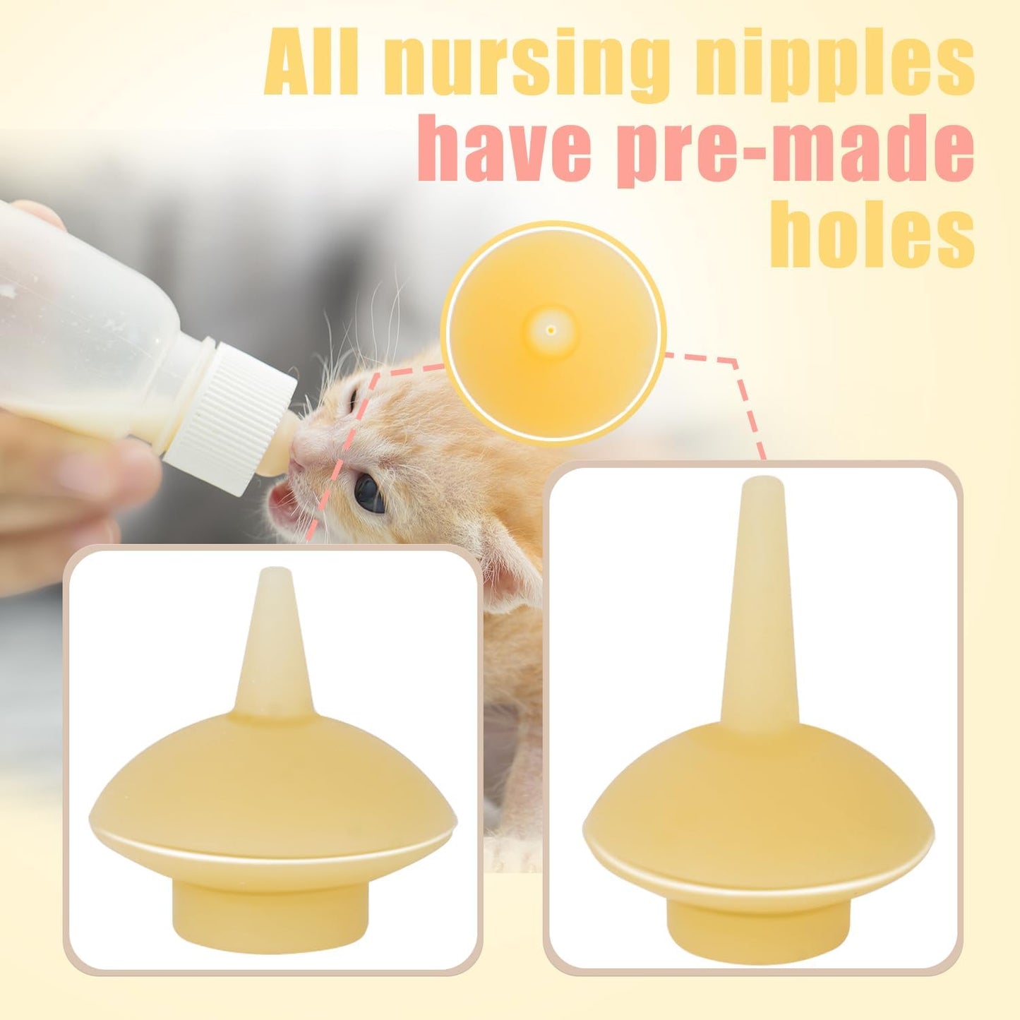 Mini Pet Feeding Bottle and Syringes with Nipples for Small Cat Dog Animals,Kittens, Puppies, Rabbits, Small Animals, Squirrel (Model 5)