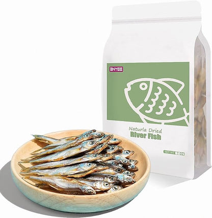 7 OZ Dried River Fish - 100% Natural Food for Turtles, Terrapins, Cats, Reptiles, Large Tropicals,Rodents