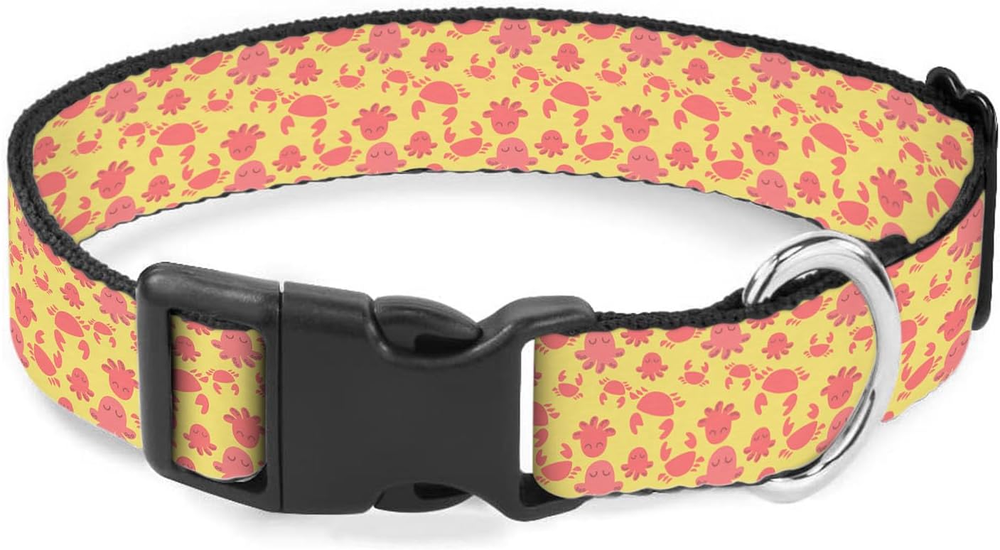 Red Crab Yellow Pet Collar Cat Dog Neck Strap Quick Release Buckle Adjustable Female Male Puppy Corgi