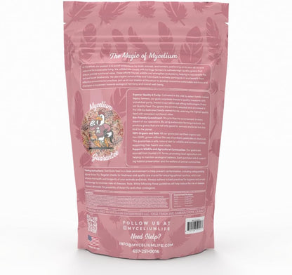 Mycelium Pet Bird Harvest Blend Bird Seed | Organic Food for Cockatiels, Lovebirds & Conures | Fruits, Vegetables, Egg, Vitamins & Minerals | Supports Feather & Digestive Health | 5 lb Bag