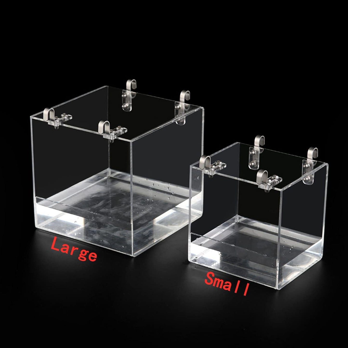 Hanging Bird Bath Cube Bird Bathtub Bath Shower Box Bowl Cage Accessory for Little Bird Canary Budgerigar Parrots Crested Myna Cockatiel Lovebird Parakeet Bath (Small)