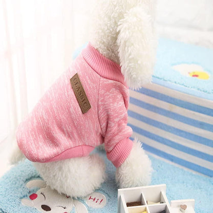 Idepet Pet Dog Classic Knitwear Sweater Soft Fleece Coat Thickening Warm Pup Dogs Shirt Winter Pet Dog Cat Clothes Puppy Customes Clothing for Small Dogs (XXS, Pink)