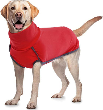 ROZKITCH Dog Winter Coat Soft Pullover Pajamas, Pet Windproof Warm Cold Weather Jacket Vest Cozy Jumpsuit Apparel Outfit Clothes for Xmas Walking Sleep BrightRed L