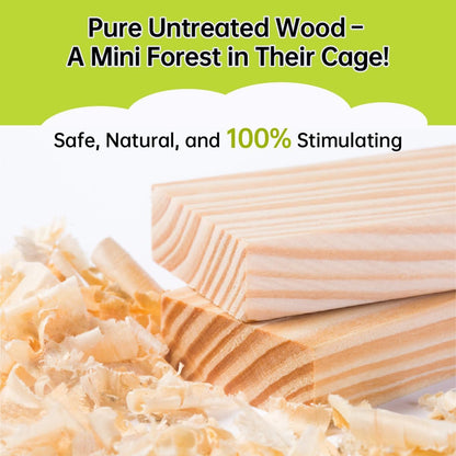 Wooden Rat Climbing Toys for Pet Rats - Natural Cage Accessories,Climbing Ladder,Hanging Enrichment Toys for Fancy Rats,Fun & Safe Play & Chew Activities,M