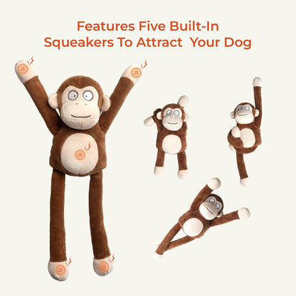 Dog Toy with Crinkle Paper & Squeaker Durable Plush Tug of War Dog Toys Interactive Soft Puppy Toy for Small Medium & Large Dogs to Keep Them Busy