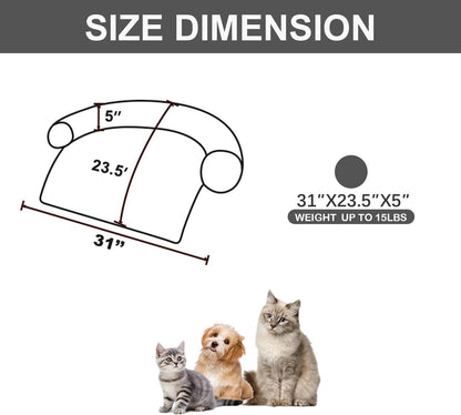 Calming Dogs/Cats Bed Mats, Dog Pad Washable Removable Couch Cover, Plush Long Fur Mat for Pets, Waterproof Lining, Perfect for Small, Medium and Large Dogs and Cats (Dark Gray, 31"x23")