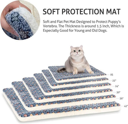 Mora Pets Dog Bed Crate Pad Ultra Soft Pet Bed with Cute Star Print Washable Crate Mat for Large Medium Small Dogs Reversible Fleece Dog Crate Kennel Mat Cat Bed Liner 29 x 21 inch Dark Blue