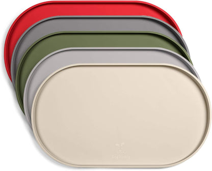 DogBuddy Dog Food Mat - Waterproof Dog Bowl Mat, Silicone Pet Mat for Food and Water Bowls, Nonslip Pet Feeding Mat with Edges, Dogs Food Mats for Floors, Puppy Supplies (XXL: 32" x 19", White Sand)