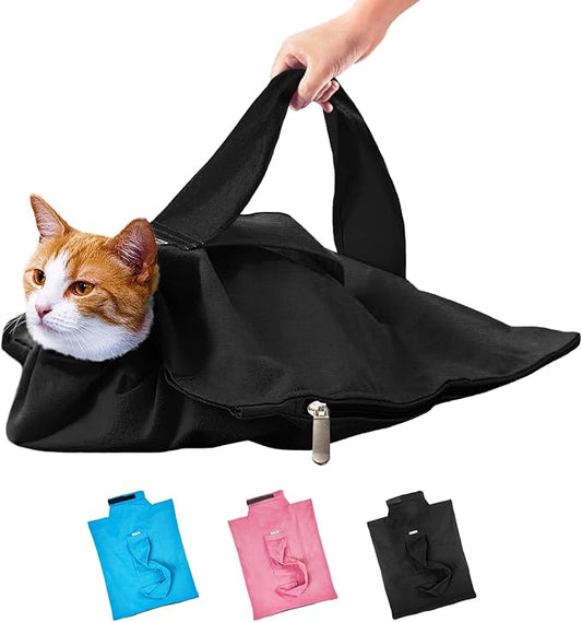 Cat Carrier Pouch, Soft Cat Bag Carrier for Bonding & Stress-Free Vet Visits, Cozy Cat Pouch Carriers to Comfort and Cuddle Your Kitty, for Medium & Small Cats, Black