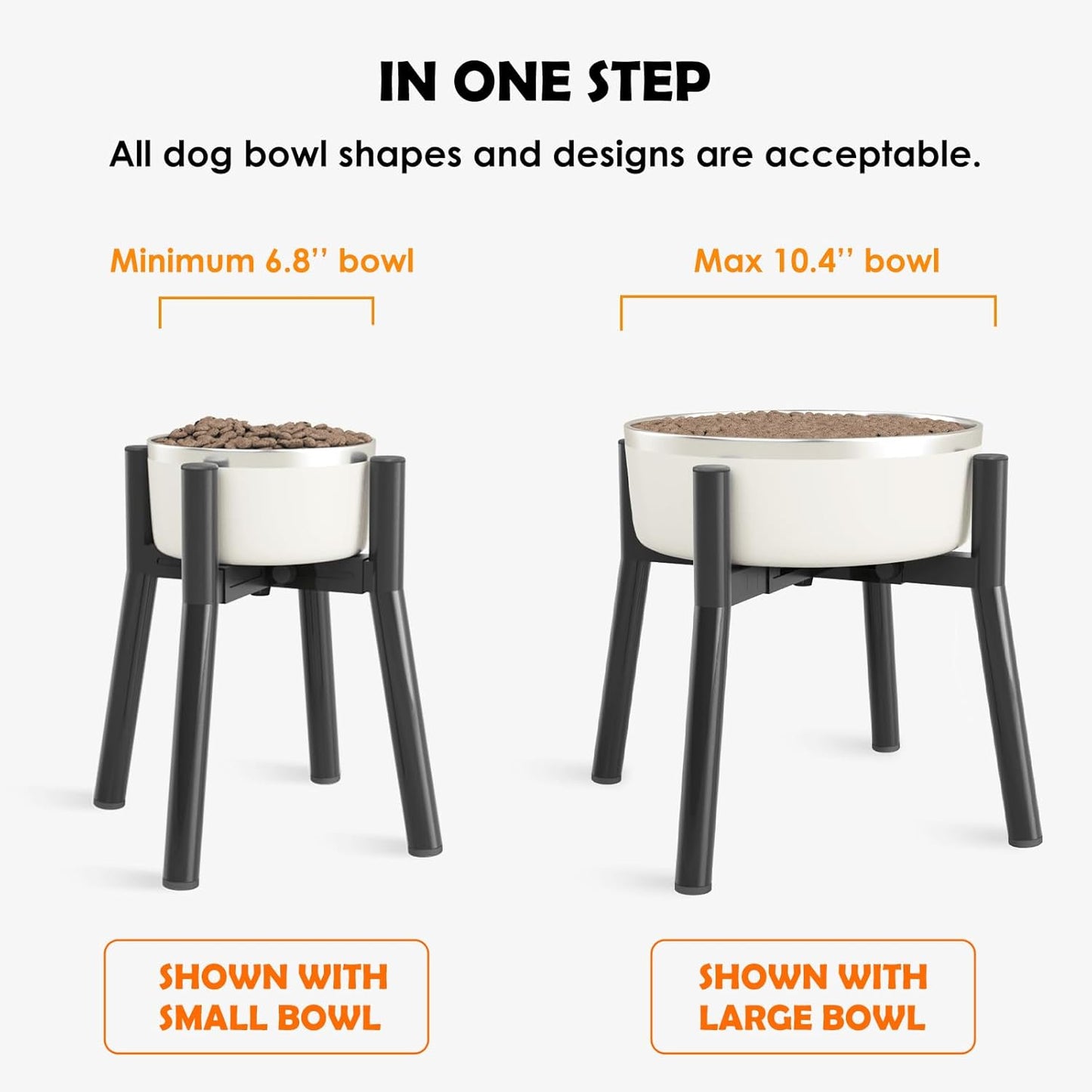 Elevated Dog Bowl Stand for Large Dogs, Adjustable Width 7-10.6, 11" Tall Dog Food Water Stand, Bowl Not Included