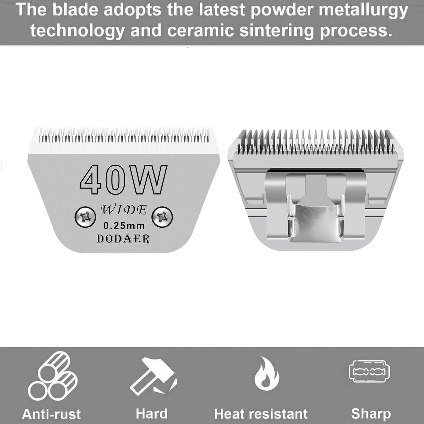 Wide Blades for Dog Grooming Blades Compatible with Andis Dog Clippers,40W Dog Clipper Blades Compatible with Oster A5,Wahl km10 Dog Clippers for Horse Dog Cat Animals,Stainless-Steel Blade Sharp