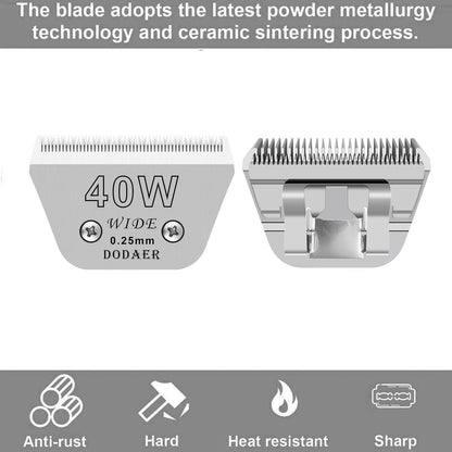 Wide Blades for Dog Grooming Blades Compatible with Andis Dog Clippers,40W Dog Clipper Blades Compatible with Oster A5,Wahl km10 Dog Clippers for Horse Dog Cat Animals,Stainless-Steel Blade Sharp